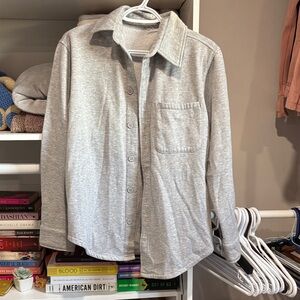 Oversized Gray Button-Up sweater